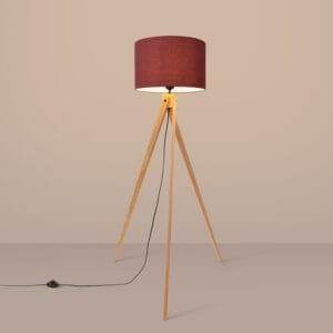 Natt Tripod Floor Light - Burgundy Uncategorized Great Lighting UK Ltd