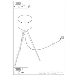 Natt Tripod Floor Light - White Bedside Table Lamps Great Lighting UK Ltd