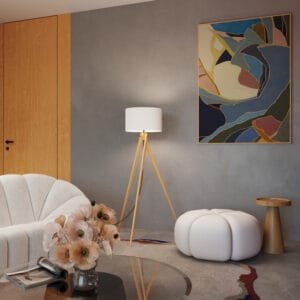Natt Tripod Floor Light - White Bedside Table Lamps Great Lighting UK Ltd