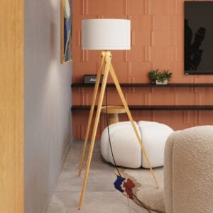Natt Tripod Floor Light - White Bedside Table Lamps Great Lighting UK Ltd
