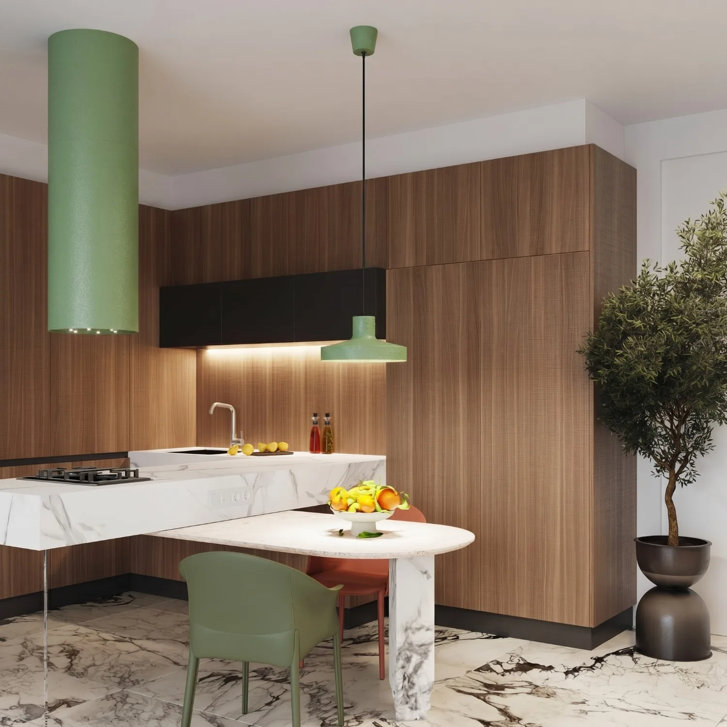 Bilo Pendant Light - Sage Coloured Pendant Lights Great Lighting UK Ltd