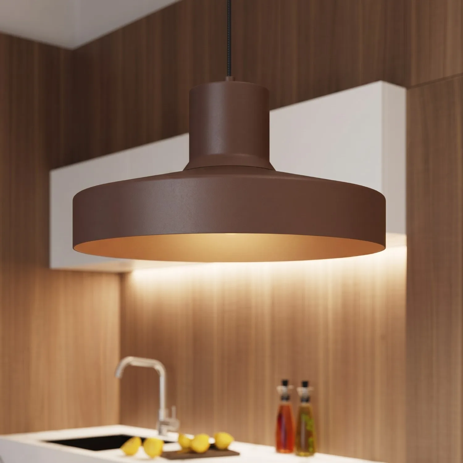 Bilo Pendant Light - Brown Industrial Pendant Lights Great Lighting UK Ltd