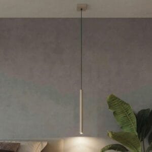 Pastelo Single Cylinder Pendant Light - Taupe Uncategorized Great Lighting UK Ltd