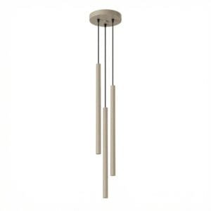 Pastelo 3-Light Cylinder Pendant Cluster - Taupe Uncategorized Great Lighting UK Ltd