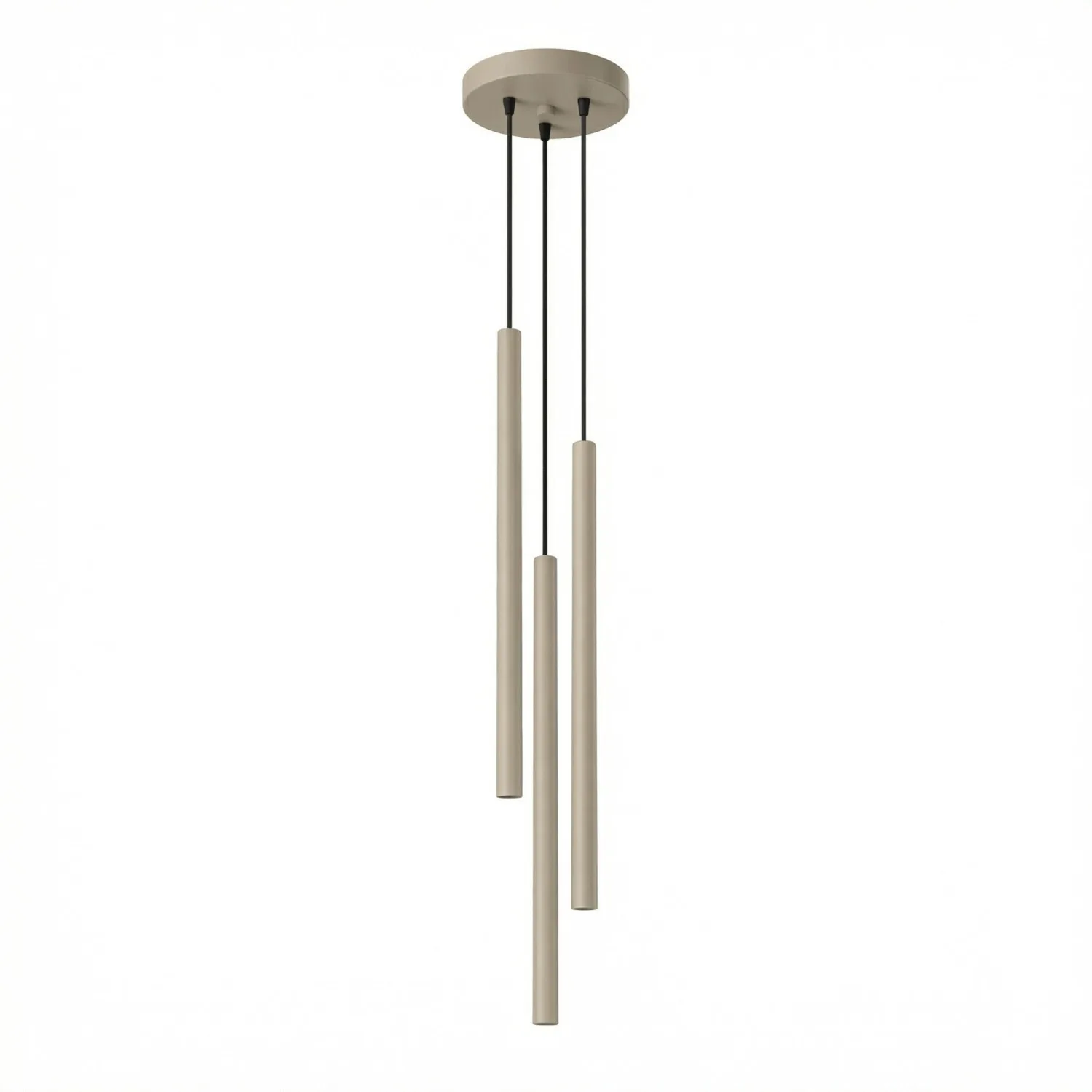 Pastelo 3-Light Cylinder Pendant Cluster - Taupe Cylinder & Pendant Clusters Great Lighting UK Ltd