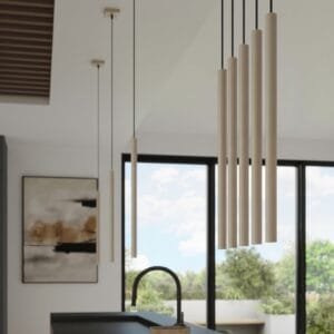 Pastelo 3-Light Cylinder Pendant Cluster - Taupe Uncategorized Great Lighting UK Ltd