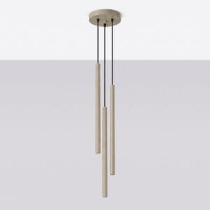 Pastelo 3-Light Cylinder Pendant Cluster - Taupe Uncategorized Great Lighting UK Ltd