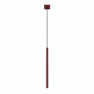 Pastelo Single Cylinder Pendant Light - Burgundy Bedroom Cylinder Pendants Great Lighting UK Ltd