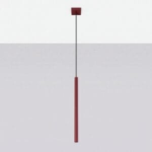 Pastelo Single Cylinder Pendant Light - Burgundy Uncategorized Great Lighting UK Ltd