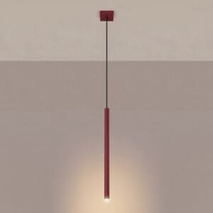 Pastelo Single Cylinder Pendant Light - Burgundy Uncategorized Great Lighting UK Ltd
