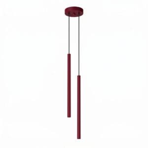 Pastelo Twin Cylinder Pendant Light - Burgundy Uncategorized Great Lighting UK Ltd