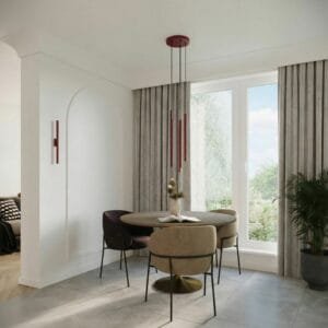 Pastelo Twin Cylinder Pendant Light - Burgundy Uncategorized Great Lighting UK Ltd