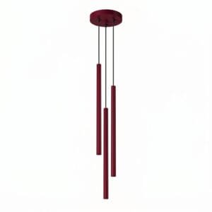 Pastelo 3-Light Cylinder Pendant Cluster - Burgundy Uncategorized Great Lighting UK Ltd