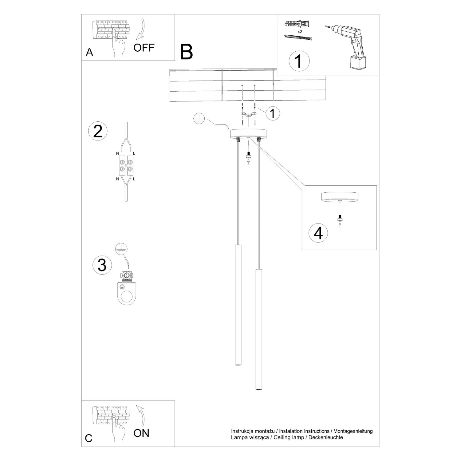 Pastelo Twin Cylinder Pendant Light - Ultramarine Uncategorized Great Lighting UK Ltd
