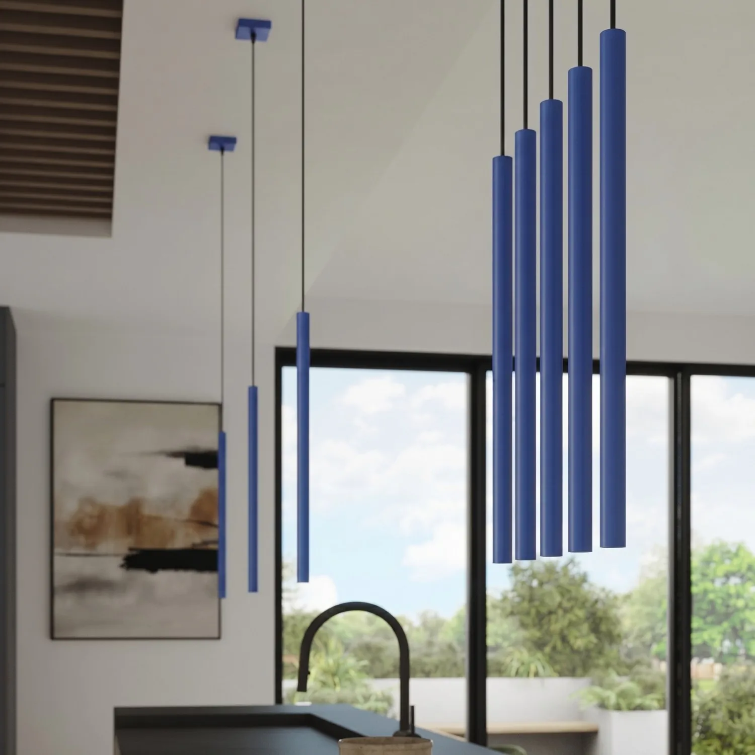 Pastelo Twin Cylinder Pendant Light - Ultramarine Uncategorized Great Lighting UK Ltd