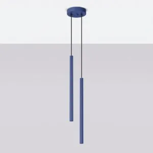 Pastelo Twin Cylinder Pendant Light - Ultramarine Uncategorized Great Lighting UK Ltd