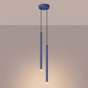 Pastelo Twin Cylinder Pendant Light - Ultramarine Uncategorized Great Lighting UK Ltd