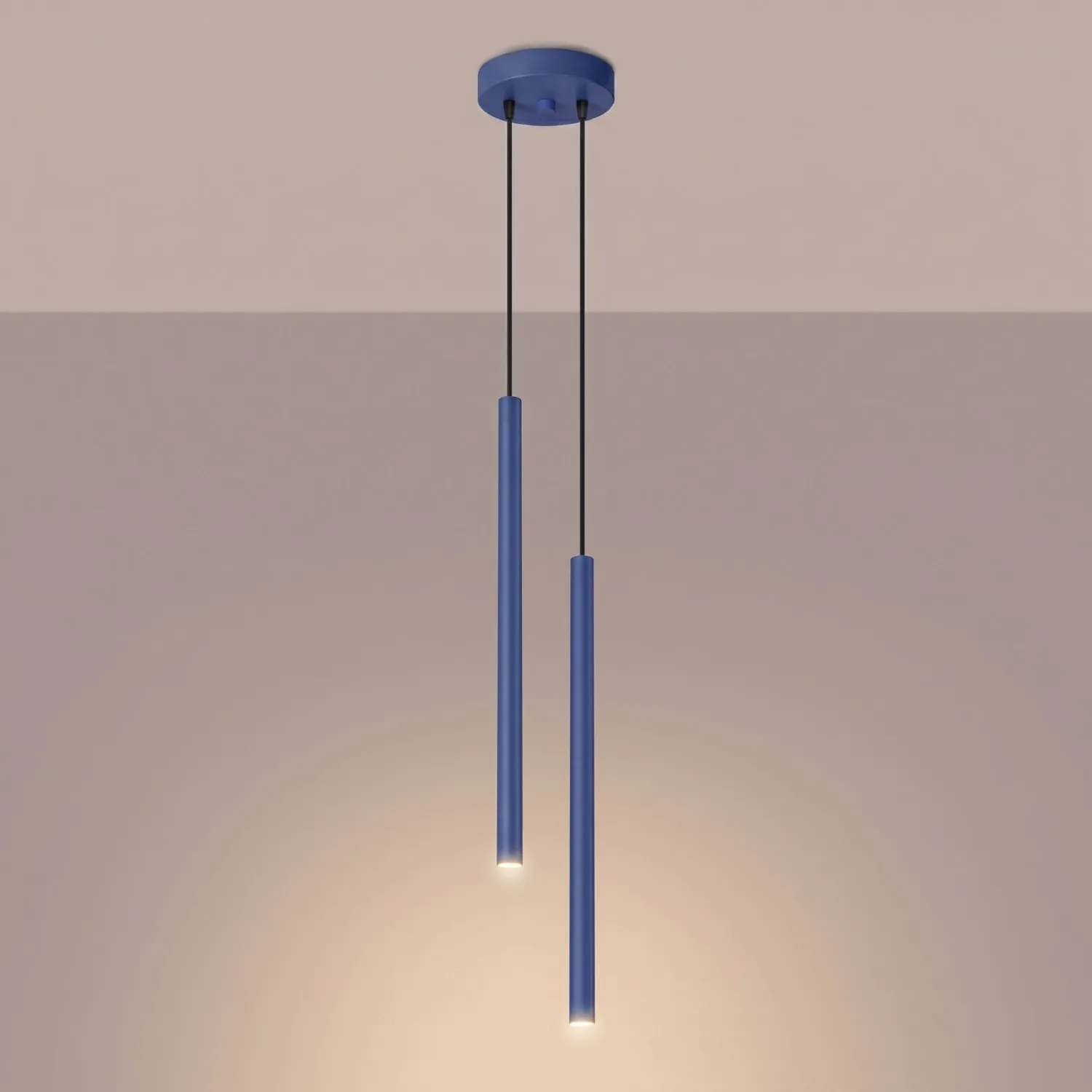 Pastelo Twin Cylinder Pendant Light - Ultramarine Uncategorized Great Lighting UK Ltd