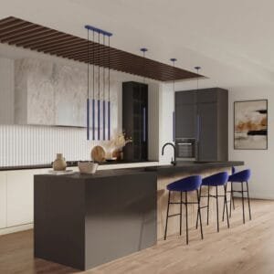 Pastelo 3-Light Cylinder Pendant Cluster - Ultramarine Uncategorized Great Lighting UK Ltd