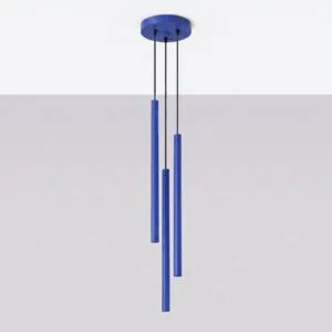 Pastelo 3-Light Cylinder Pendant Cluster - Ultramarine Cylinder & Pendant Clusters Great Lighting UK Ltd