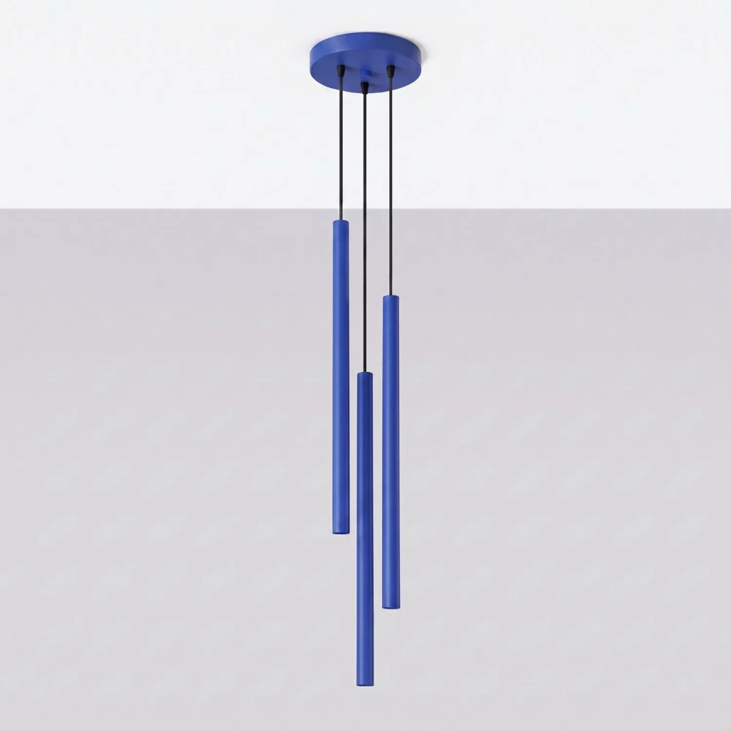 Pastelo 3-Light Cylinder Pendant Cluster - Ultramarine Cylinder & Pendant Clusters Great Lighting UK Ltd