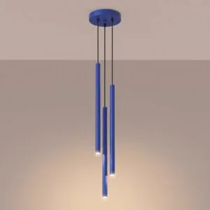 Pastelo 3-Light Cylinder Pendant Cluster - Ultramarine Cylinder & Pendant Clusters Great Lighting UK Ltd