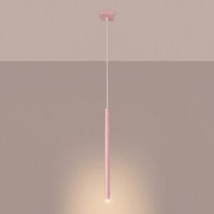 Pastelo Single Cylinder Pendant Light - Pink Uncategorized Great Lighting UK Ltd