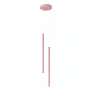 Pastelo Twin Cylinder Pendant Light - Pink Uncategorized Great Lighting UK Ltd