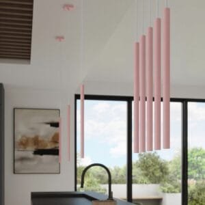 Pastelo Twin Cylinder Pendant Light - Pink Uncategorized Great Lighting UK Ltd