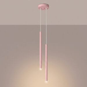 Pastelo Twin Cylinder Pendant Light - Pink Uncategorized Great Lighting UK Ltd