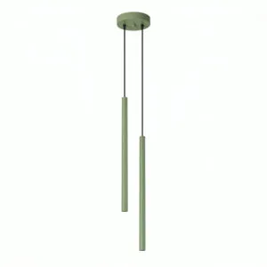 Pastelo Twin Cylinder Pendant Light - Sage Cylinder & Pendant Clusters Great Lighting UK Ltd