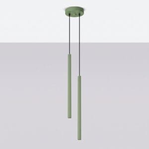 Pastelo Twin Cylinder Pendant Light - Sage Uncategorized Great Lighting UK Ltd