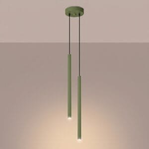 Pastelo Twin Cylinder Pendant Light - Sage Uncategorized Great Lighting UK Ltd