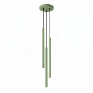 Pastelo 3-Light Cylinder Pendant Cluster - Sage Cylinder & Pendant Clusters Great Lighting UK Ltd