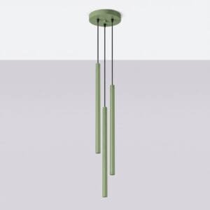 Pastelo 3-Light Cylinder Pendant Cluster - Sage Uncategorized Great Lighting UK Ltd