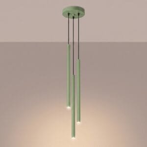 Pastelo 3-Light Cylinder Pendant Cluster - Sage Uncategorized Great Lighting UK Ltd