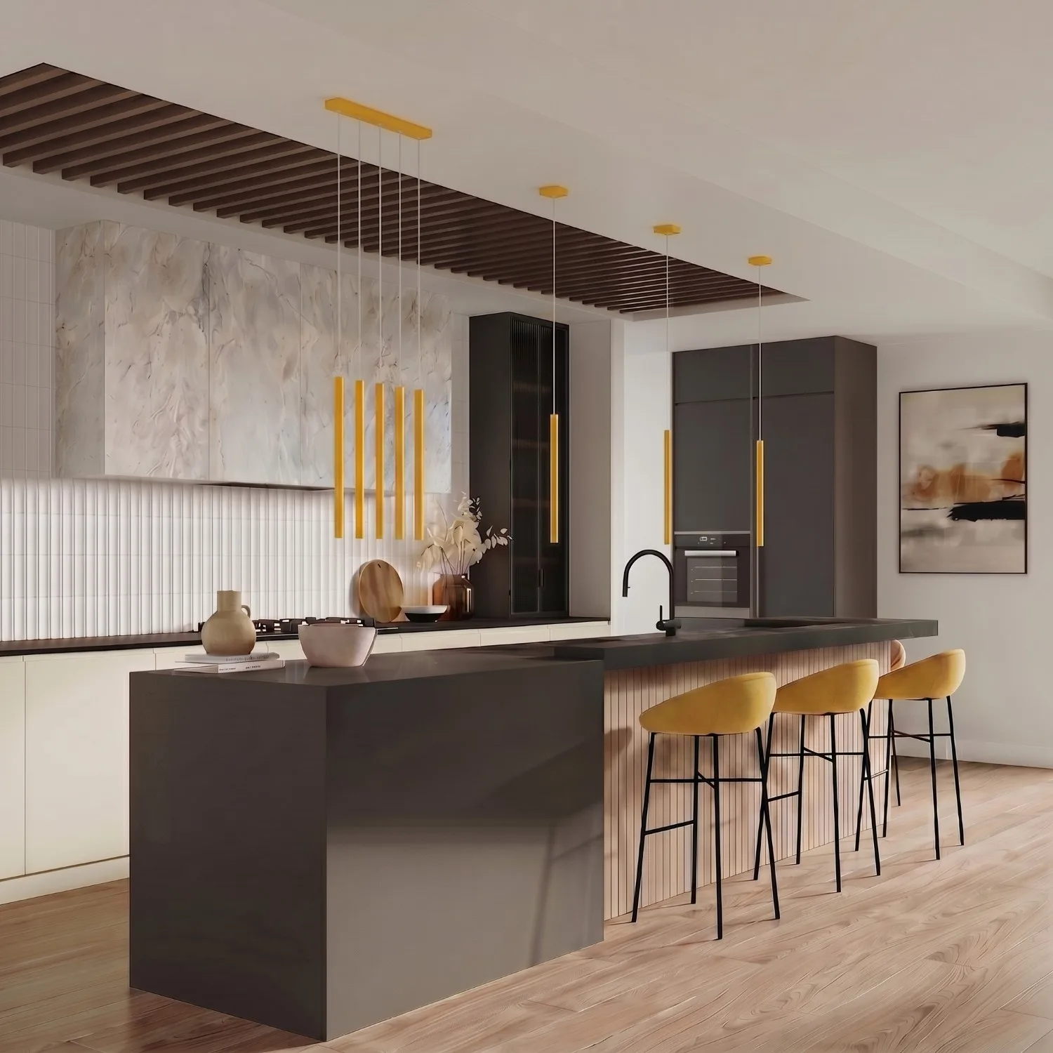 Pastelo Single Cylinder Pendant Light - Yellow Uncategorized Great Lighting UK Ltd