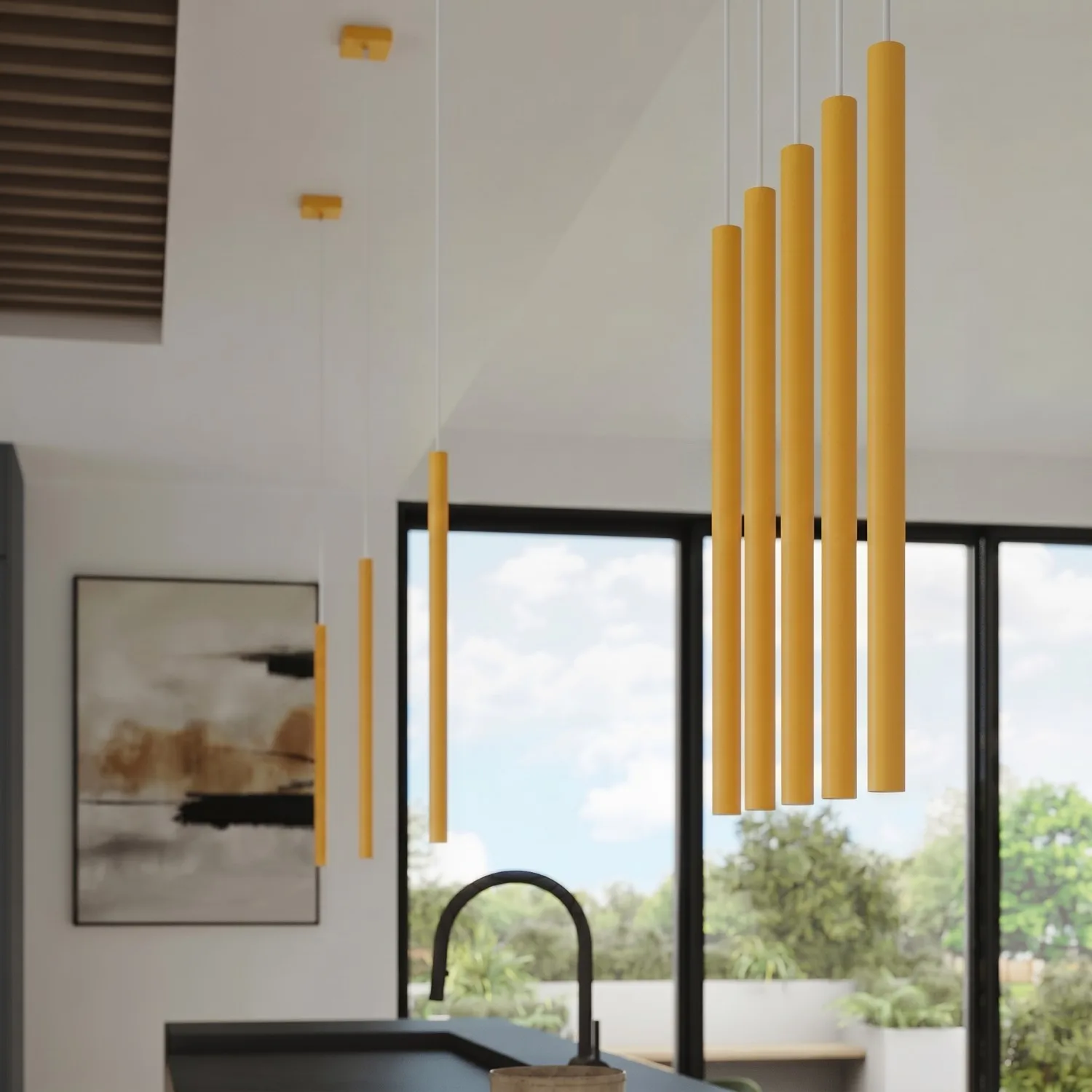 Pastelo Single Cylinder Pendant Light - Yellow Uncategorized Great Lighting UK Ltd