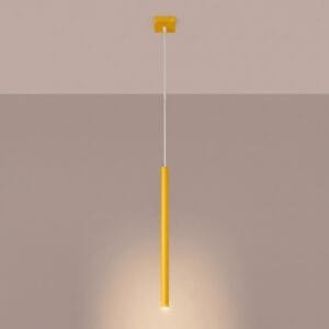Pastelo Single Cylinder Pendant Light - Yellow Uncategorized Great Lighting UK Ltd