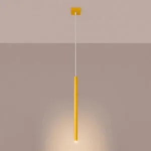 Pastelo Single Cylinder Pendant Light - Yellow Uncategorized Great Lighting UK Ltd
