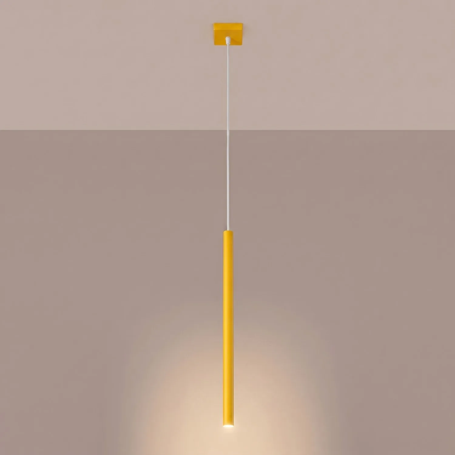 Pastelo Single Cylinder Pendant Light - Yellow Uncategorized Great Lighting UK Ltd