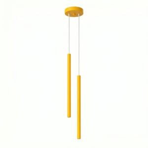 Pastelo Twin Cylinder Pendant Light - Yellow Uncategorized Great Lighting UK Ltd
