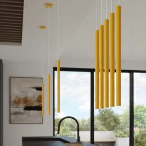 Pastelo Twin Cylinder Pendant Light - Yellow Uncategorized Great Lighting UK Ltd