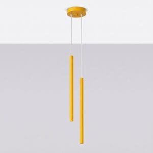Pastelo Twin Cylinder Pendant Light - Yellow Uncategorized Great Lighting UK Ltd