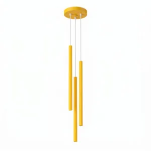 Pastelo 3-Light Cylinder Pendant Cluster - Yellow Coloured Pendant Lights Great Lighting UK Ltd