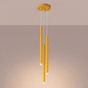 Pastelo 3-Light Cylinder Pendant Cluster - Yellow Uncategorized Great Lighting UK Ltd