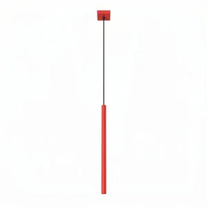 Pastelo Single Cylinder Pendant Light - Red Bedroom Cylinder Pendants Great Lighting UK Ltd