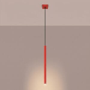Pastelo Single Cylinder Pendant Light - Red Uncategorized Great Lighting UK Ltd
