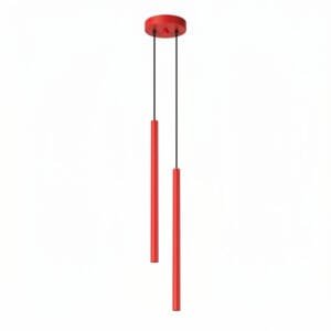 Pastelo Twin Cylinder Pendant Light - Red Uncategorized Great Lighting UK Ltd