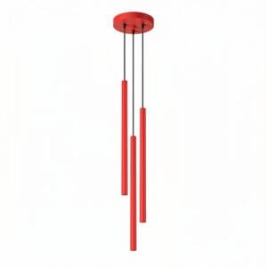 Pastelo 3-Light Cylinder Pendant Cluster - Red Uncategorized Great Lighting UK Ltd
